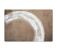 KitchenYeah© Set de Table Ensemble 6 Pièces Dessous Plat Antidérapant | 45x30 cm - Rectangulaire - Lavable Coloré Vinyle Peinture - Marron - Japandi