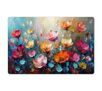 KitchenYeah© Set de Table Ensemble 6 Pièces Dessous Plat Antidérapant | 45x30 cm - Rectangulaire - Lavable Coloré Vinyle Fleurs - Colorées - Abstraites - Peinture - Nature