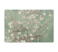 KitchenYeah© Set de Table Ensemble de 6 Pièces 45x30 cm Dessous de Plat Antidérapant Lavable Coloré Vinyle Rectangulaire Fleur D'Amandier - Vert - Art - Van Gogh