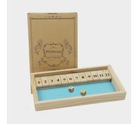 Kitchnexus Shut The Box Jeu de société en bois pour 2 joueurs - Jeu de dés classique (bleu)