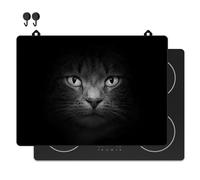 KitchyMist Protège Plaque Induction Chat - 71x52 cm - Déco cuisine - Protection pour plan de travail - Cuisson protégée - Fond de hotte de cuisine