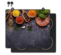 KitchyMist Protège Plaque Induction Herbes et Épices - 60x52 cm - Déco cuisine - Protection pour plan de travail - Cuisson protégée - Fond de hotte de cuisine