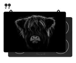 KitchyMist Protège Plaque Induction Highlander Écossais - 80x52 cm - Déco cuisine - Protection pour plan de travail - Cuisson protégée - Fond de hotte de cuisine