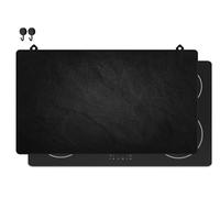 KitchyMist Protège Plaque Induction Mur de Pierres Noires - 90x52 cm - Déco cuisine - Protection pour plan de travail - Cuisson protégée - Fond de hotte de cuisine