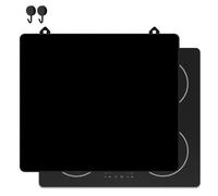 KitchyMist Protège Plaque Induction Noir Uni - 60x52 cm - Déco cuisine - Protection pour plan de travail - Cuisson protégée - Fond de hotte de cuisine