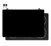 KitchyMist Protège Plaque Induction Noir Uni - 80x52 cm - Déco cuisine - Protection pour plan de travail - Cuisson protégée - Fond de hotte de cuisine