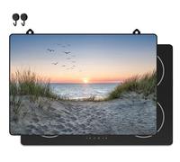 KitchyMist Protège Plaque Induction Plage et Dunes - 76x52 cm - Déco cuisine - Protection pour plan de travail - Cuisson protégée - Fond de hotte de cuisine