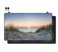 KitchyMist Protège Plaque Induction Plage et Dunes - 90x52 cm - Déco cuisine - Protection pour plan de travail - Cuisson protégée - Fond de hotte de cuisine