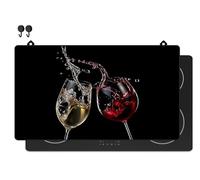 KitchyMist Protège Plaque Induction Vin - 90x52 cm - Déco cuisine - Protection pour plan de travail - Cuisson protégée - Fond de hotte de cuisine