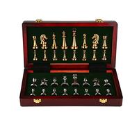 KITCISSL Jeu Echec Échecs en Métal Échiquier en Bois Pliable avec Espace de Rangement Intérieur, Jeux Echec pour Adultes, Echecs en Bois Luxe Jeu D Echecs pour Enfants Cadeau (Color : Metal A)