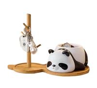 KITCISSL Organisateur Plateau Ornement Panda Sculptures Vide Poches Statues de Plateau Decoratif Table, Vide Poche Entree Stockage Téléphone Pièce Montres Décoration Plateau Weed(with Bracket)