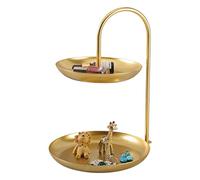 KITCISSL Vide Poche Entrée Double Étagère Décoratif pour Divers Rouge À Lèvres, Cosmétique, Montres, Téléphone, Weed - Présentoirs Vide Poches pour Bijoux (Couleur : Golden A)