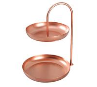 KITCISSL Vide Poche Entree Plateau Décoratif Double Étagère Divers Rouge À Lèvres Cosmétique Montres Téléphone Plateau Weed, Plateau Decoratif Présentoirs Vide Poches pour Bijoux (Color : Rose Gold)