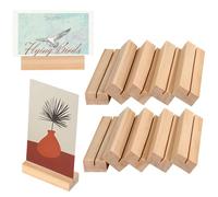 KITDAHOM 10 Pièces Porte Menu - Porte Carte Bois, en hêtre, porte-cartes, porte-menus, porte-photos, idéal pour mariages, fêtes, restaurants, etc. (105×25×15mm)