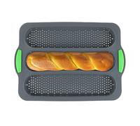 KITDAHOM Moule Baguette - Moule a Pain, en silicone avec Trous d'Aération, résistant à la Chaleur et à l'Humidité pour une Cuisson facile, idéal pour Baguettes, Hot-dogs et Pain