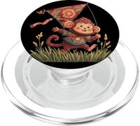 Kite Flying Monkey Look pour Les Fans de Temps venteux PopSockets PopGrip pour MagSafe