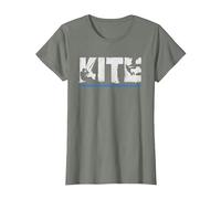 Kite Kiteboarding Kite Kitesurf Kitesurf Cadeau T-Shirt, Femme, Vert Kaki chiné, L