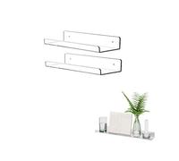 KITE-RUNNER Étagère murale flottante en acrylique - En forme de U - Idéale pour le salon, la chambre à coucher, le couloir, la salle de bain (2 pièces, 30 cm)