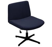Kitegrese Housse de Chaise croisée, Housse de siège de Bureau croisée Extensible, Couleur Unie, sans accoudoirs, Housse de Chaise d'appoint à Dossier mi-Haut et Assise Large(Navy)