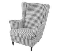 Kitegrese Housse de Fauteuil à Oreilles 2 pièces, Jacquard Extensible épais, avec élastique au Bas(Light Gray)