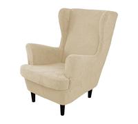 Kitegrese Housse de Fauteuil à Oreilles, Housse de Fauteuil à Oreilles avec Bas élastique pour Salon et Chambre(Beige)