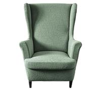 Kitegrese Housse Extensible 2 pièces pour Fauteuil à Oreilles, Housse de Protection pour Fauteuil et canapé à Oreilles(Bean Green)