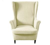 Kitegrese Housse Extensible 2 pièces pour Fauteuil à Oreilles, Housse de Protection pour Fauteuil et canapé à Oreilles(Beige)