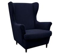 Kitegrese Housse Extensible pour Fauteuil à Oreilles, Housse de Fauteuil épaisse et antidérapante pour Salon et Chambre à Coucher(Navy)
