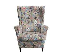 Kitegrese Housse pour Fauteuil à Oreilles, Housse Extensible 2 pièces, Lavable et Douce, Protection antidérapante pour Fauteuil à Oreilles de Salon(Style 7)