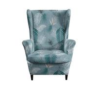 Kitegrese Housse pour Fauteuil à Oreilles, Housse Extensible 2 pièces, Lavable et Douce, Protection antidérapante pour Fauteuil à Oreilles de Salon(Style 8)
