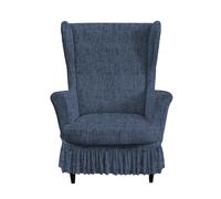 Kitegrese Housse Souple imprimée pour Fauteuil à Oreilles, Housse antidérapante 2 pièces avec Jupe, Housse de Protection Extensible pour Fauteuil à Oreilles(Style 10)