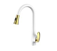 Kiten Robinets, Handle Tire Sort Kiten Tap, manche à un seul trou de manchette à 360 degrés Tap de mélangeur de robinet, D (couleur: blanc D) Beauty Comes
