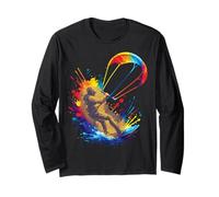 Kitesurf Art Splash - Sport Extrême Rider et Aile Colorée Manche Longue