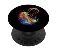 Kitesurf Art Splash - Sport Extrême Rider et Aile Colorée PopSockets PopGrip Adhésif
