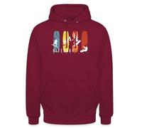 Kitesurf Vintage Rétro Figures Planche Surf Sweat À Capuche Unisexe