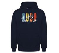 Kitesurf Vintage Rétro Figures Planche Surf Sweat À Capuche Unisexe