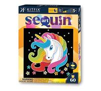 Kitfix - Sequin Art 60-20 x 20 cm- Licorne - Image à paillettes pour enfants - 20 x 20 cm - Activité manuelle de 60 min - Kit de création pour enfants à partir de 5 ans - 2015