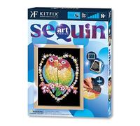 Kitfix - Sequin Art Inséparables avec cadre en bois - 27 x 36 cm - Sequin Art Blue Premium - Image à paillettes - Kit de création pour adolescents, adultes et enfants de plus de 8 ans - 1002