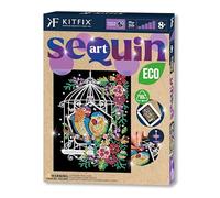 Kitfix - Sequin Art Purple ECO - Cage à oiseaux - 27 x 36 cm - Image à paillettes - Kits de création pour enfants, adolescents et adultes de plus de 8 ans - 2310