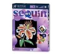 Kitfix - Sequin Art Purple - Lys tigré - Image à paillettes - 27 x 36 cm - Kit de création pour enfants, adolescents et adultes de plus de 8 ans - 1937