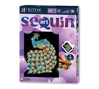 Kitfix - Sequin Art Purple - Paon - Image à paillettes - 27 x 36 cm - Kit de création pour enfants, adolescents et adultes de plus de 8 ans - 2019