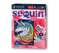 Kitfix - Sequin Art Red - Licorne poussière d'étoiles - Image à paillettes - 21 x 28 cm - Kit de création pour enfants et adultes de plus de 6 ans - 2202