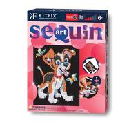 Kitfix - Sequin Art Red - Oscar le chiot - Image à paillettes - 21 x 28 cm - Kit de création pour enfants et adultes de plus de 6 ans - 2416