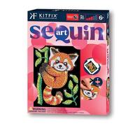Kitfix - Sequin Art Red - Panda roux - Image à paillettes - 21 x 28 cm - Kit de création pour enfants et adultes de plus de 6 ans - 2223