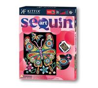 Kitfix - Sequin Art Red - Papillon ambré - Image à paillettes - 21 x 28 cm - Kit de création pour enfants et adultes de plus de 6 ans - 2201