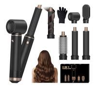 Kitgody 5 en 1 Air Styler, Styler Cheveux Volume, Ensemble de Brosse à Air Chaud, Brosse à Cheveux, Sèche-Cheveux Ronds, Bouclage Automatique, Cheveux Secs