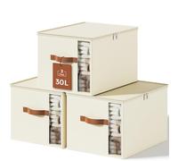 KitHero Lot de 3 bacs de rangement pour vêtements Blanc