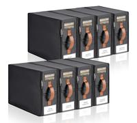 KitHero Lot de 8 organiseurs de draps de lit, organiseurs de placard pliables en lin avec fenêtre, organiseur de placard pour draps de lit/couvertures/vêtements, grand lit et très grand lit, noir
