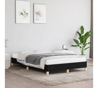 kithwjll Cadre de lit sans matelas, noir, 120 x 190 cm, tissu solide, cadre en bois avec sommier à lattes, pour chambre à coucher, chambre d'amis, chambre d'enfant, lit d'adolescent
