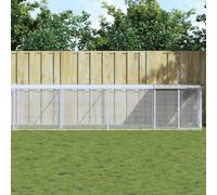 kithwjll Cage à poulailler avec toit gris clair en acier galvanisé 103 x 98 x 90 cm avec 9 cages d'extension Cage polyvalente pour petits animaux Clapier pour lapins, cochons d'Inde, extérieur